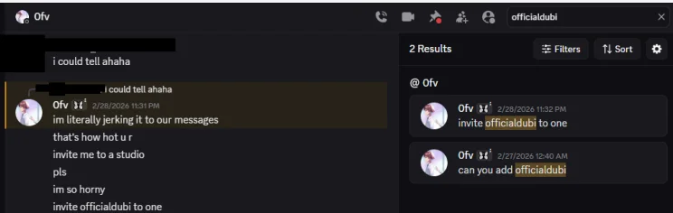 0fv asking the target to add officialdubi