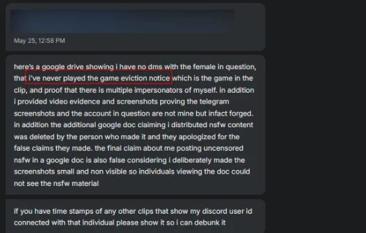 His written claim that he never played Eviction Notice
