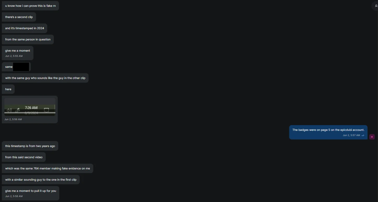 His messages about a second clip