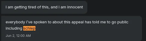 His claim that Schlep advised him