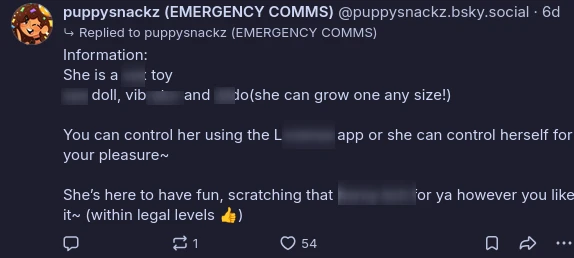 puppysnackz posting explicit content on Bluesky