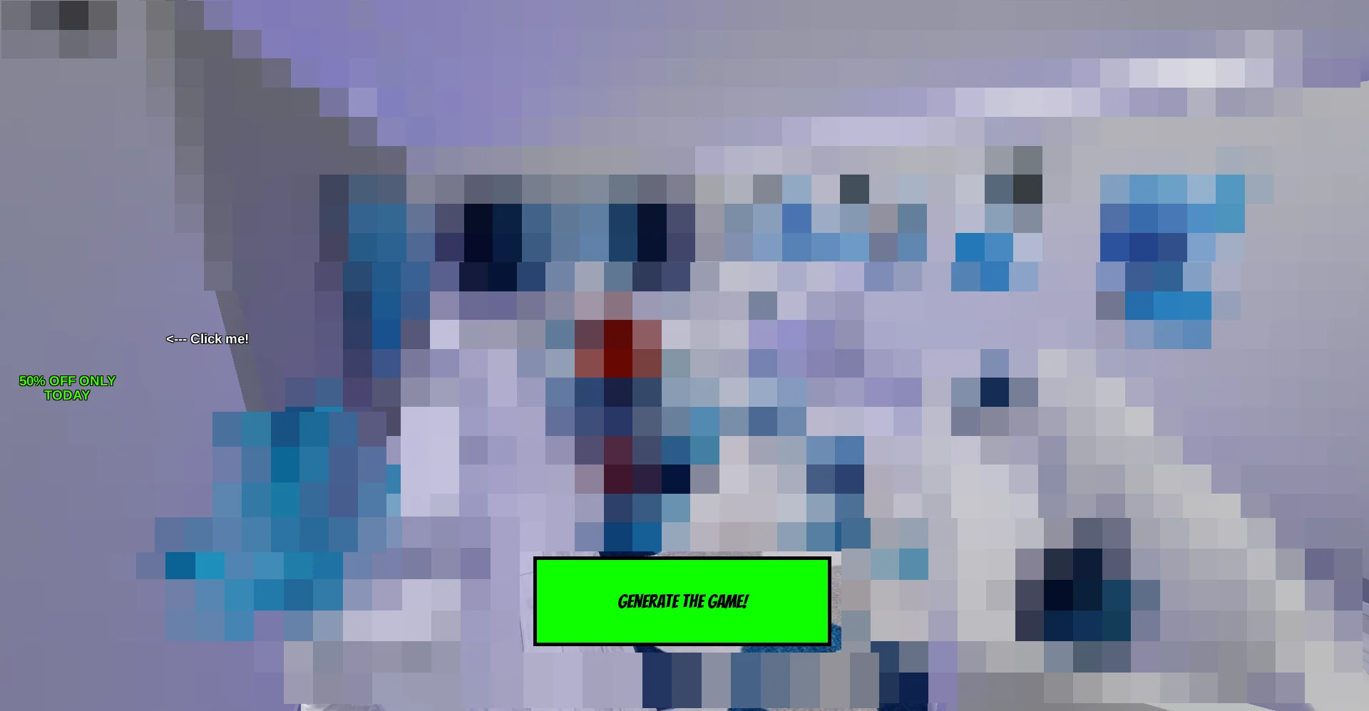 The generate game button before the timer appears