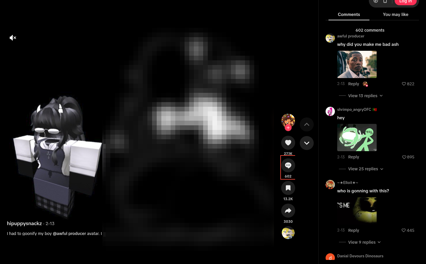 The TikTok post showing the fan art and his response